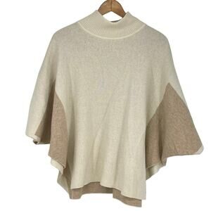 Note di Anita Wool Cashmere Blend High Neck Poncho Sweater One Size Cozy‎ Luxury